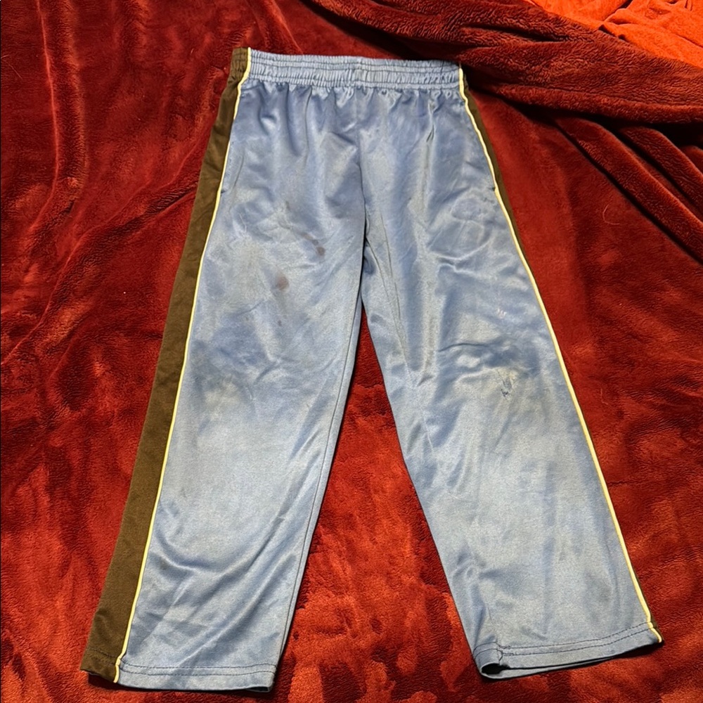 Blue and Brown Joggers with Elastic Waistband and Smooth Finish